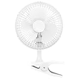 GrowPRO Mini-Ventilator mit Clip, leise, 2-Stufen regelbar, 15Watt, idealer Tischventilator im Büro, Schreibtisch, Schlafzimmer