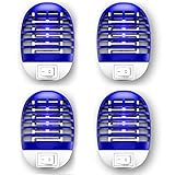 Mückenschutz,Mückenfalle Elektrischer,Insektenvernichter,Fliegenfalle Plug-In,Elektrische Fliegen-Insektenfalle für Innen,Zuhause,Zimmer,Büro(4 Pack)